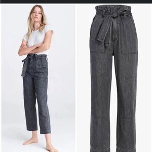 rag & bone darted high waisted jean with tie detail.